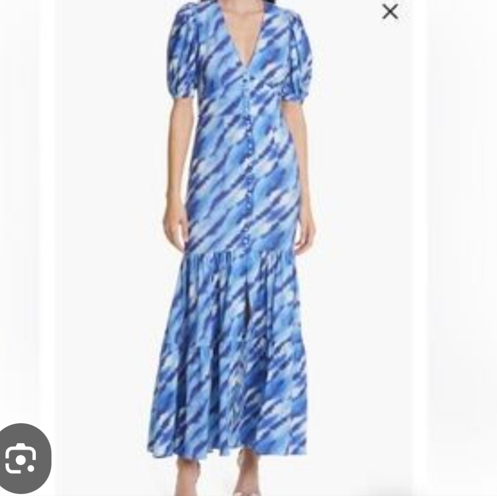 ROTATE Birger Christensen Thora Printed Maxi Dress Small